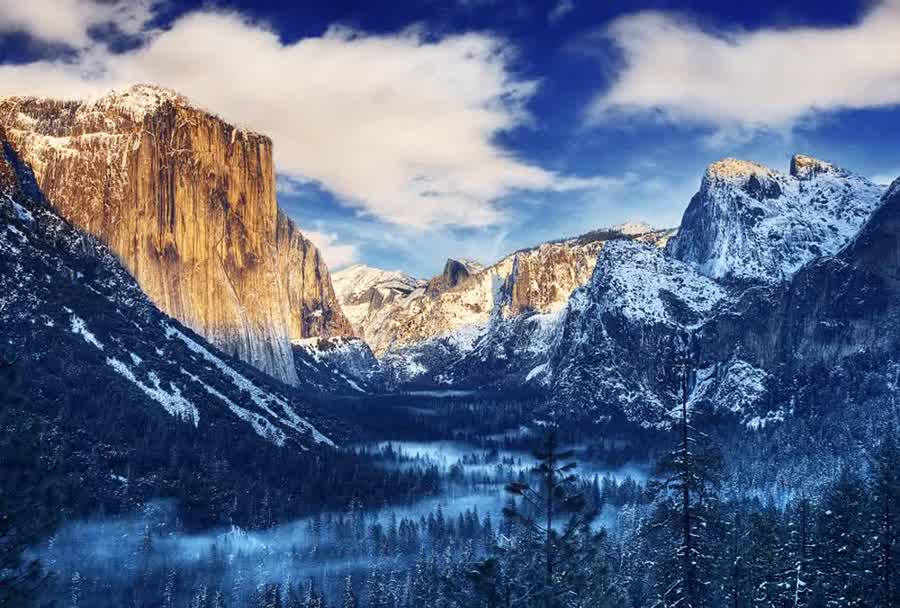 Wintermorgen am Tunnel View, Yosemite